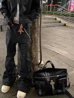 ☆ブラックデニムパンツ☆ ブーツカットストレート y2k swag drip 