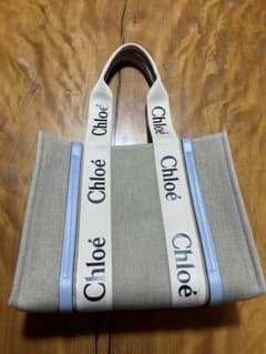 Chloe クロエ　ミディアムトートバッグ　限定　水色のサムネイル