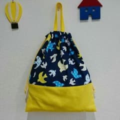 ハンドメイド お着替え袋 バード柄のサムネイル