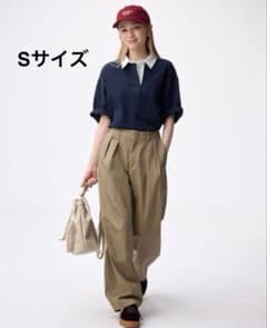 GU チノバレルレッグタックパンツ S ベージュのサムネイル