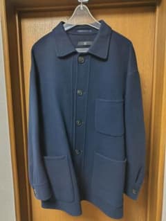 UNIQLO＋J ウールブレンド オーバーサイズシャツジャケット M 紺のサムネイル