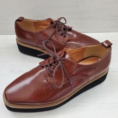 minila ◆ brown thick bottom loafers vinyl leather 24cm women's shoes