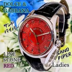 希少＆良品 ドルチェ＆ガッバーナD&Gメンズ腕時計レッド深紅クリスタル
