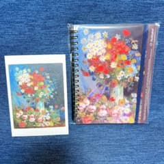 【最終値下げ】ロルバーンポケット付メモL 野の花とバラのある静物とポストカードのサムネイル