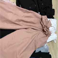 ハイウエストリボン付ワイドパンツのサムネイル