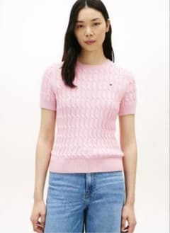 TOMMY HILFIGER半袖ケーブルニットセーターのサムネイル