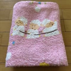 ひつじデザイン バスタオル ピンクのサムネイル