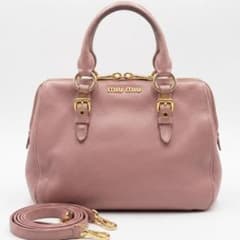 ぽ*あ様 miu miu ミュウミュウ ハンドバッグ 2WAY ピンクハンドバッ