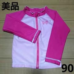 【美品】ラッシュガード 90cm 女の子 ピンク リボンのサムネイル