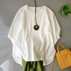 超美品 グリーンレーベルリラクシング 七分袖シャツブラウス ゆったり