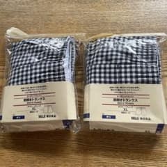 無印良品 前開きトランクス ネイビーチェック XL 2枚セットのサムネイル