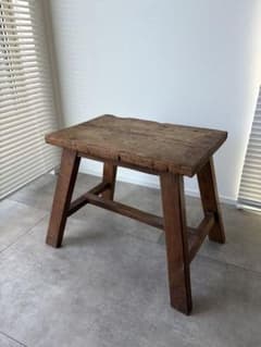 木製シンプルスツール 古材 チーク古材 ビンテージ家具 - メルカリ