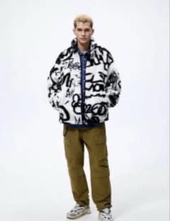 ZARA グラフィティプリント ボアジャケットのサムネイル