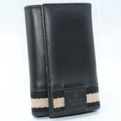 GUCCI グッチ キーケース 6連 シェリーライン レザー ブラック 黒