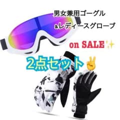 スノーゴーグル 手袋 2点セット 白 スノボ スキー スノボード スポーツ