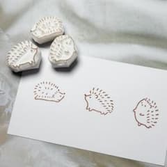 ハリネズミ 3点セット 消しゴムはんこ 182 - メルカリ