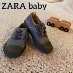 ベビーシューズ サイドジップ ブルー zarababyのサムネイル