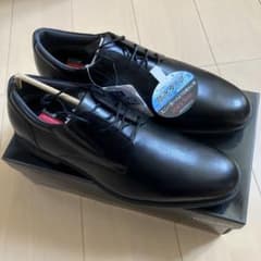 【新品未使用品】texcy luxe 本革防水ビジネスシューズ　黒　プレーントゥのサムネイル