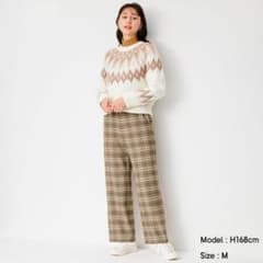 GU チェックストレートパンツ Mサイズのサムネイル