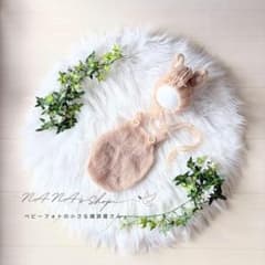 ブラウン馬コス×ファーマット60cm♪ニューボーンフォト撮影衣装 小道具