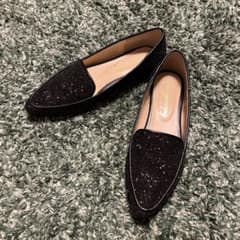 グリッターポインテッドオペラフラットパンプスのサムネイル