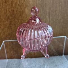 DULTON ガラス キャンディポット キャニスター ピンク 小物入れのサムネイル