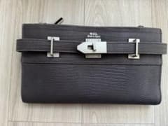 M.U.L. 新型ウォレットショルダー 灰グレー リザード型押し - メルカリ