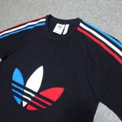 ☆美品 adidas Tシャツ トレフォイルロゴ トリコロールライン L - メルカリ
