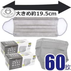 【2箱】30枚×2箱 マスク 不織布 大きいサイズ 大きめ プリーツ グレー