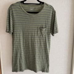 GAP ボーダー ポケットTシャツ カーキ Sサイズのサムネイル