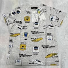 【新品タグ付】ハングリーハート 新幹線 総柄 半袖 Tシャツ グレー 120のサムネイル