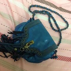 新品未使用！pageboy♡フリンジ 青ミニバッグのサムネイル