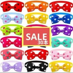 トリミングチョーカー リボン ドット 100本 アソート チョーカー 水玉 犬 トリミングチョーカー リボン ドット 30本 アソート チョーカー 水玉