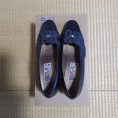 ブラックフラワー装飾 スリッポン 36のサムネイル