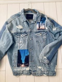 ZARA ダメージデニムジャケット RIZIN皇治着 - メルカリ