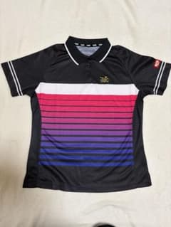 JUIC 卓球ウェア ポロシャツ ブラック×ピンク　レディースLサイズのサムネイル