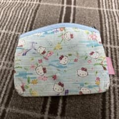 ハローキティ 和柄 ポーチ ライトブルーのサムネイル