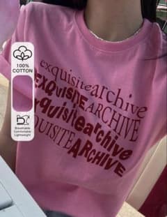 exquisitearchive ロゴTシャツ ピンクのサムネイル