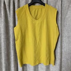 50s vintage 古着 フランス軍 ホスピタル ベスト 後染め イエローのサムネイル
