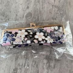 未開封新品　二越ちりめん　がま口ポーチ　メイクポーチ　ペンケースのサムネイル