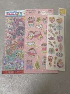 未使用シール3点セット クレヨンしんちゃん ハローキティ まほうの