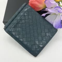 RFID搭載/美品✨️ボッテガ マネークリップ イントレチャート グリーン