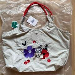 【新品】ムーミン トートバッグ 刺繍エコバッグ 大容量 大きい クールグレー