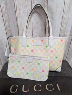 GUCCI GGスプリーム スター トートバッグ 星柄 レザー 309499 - メルカリ