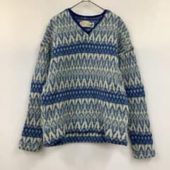 JERSEY MODELLER 長袖ニット Vネック フェアアイル柄 70s - メルカリ