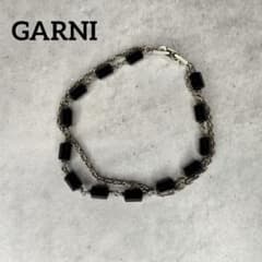 GARNI ガルニ 2連シルバー×ブラックビーズブレスレット - メルカリ