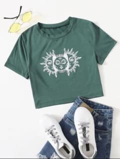 shein クロップド丈　ショート丈Tシャツのサムネイル