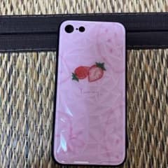 iPhone7.8.SEケース　いちご柄　ピンクのサムネイル