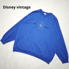 希少✨ディズニーワールド 90S USA製 刺繍スウェット XXL ブルー 