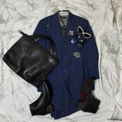 60s前後] Japanese Vintage ストライプスーツ 青 - メルカリ